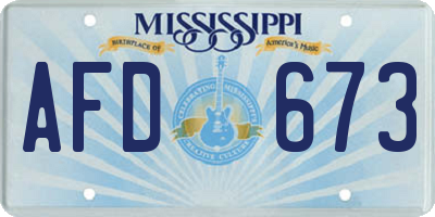 MS license plate AFD673