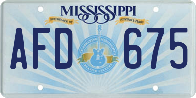 MS license plate AFD675
