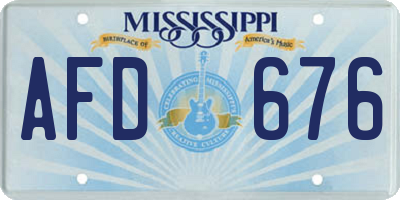 MS license plate AFD676