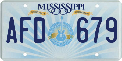 MS license plate AFD679