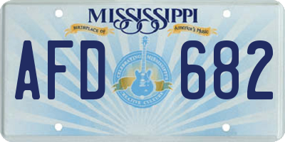 MS license plate AFD682