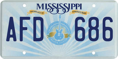 MS license plate AFD686
