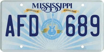 MS license plate AFD689