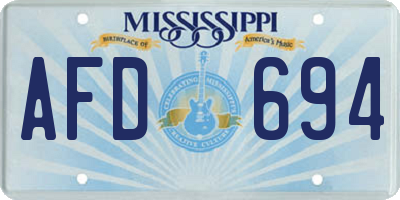 MS license plate AFD694