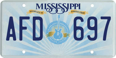 MS license plate AFD697