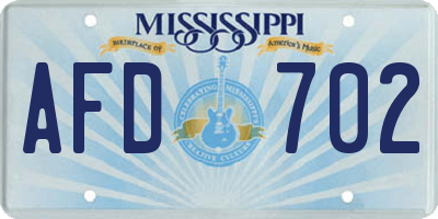 MS license plate AFD702