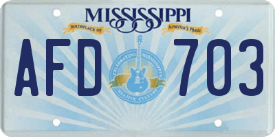 MS license plate AFD703