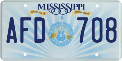 MS license plate AFD708