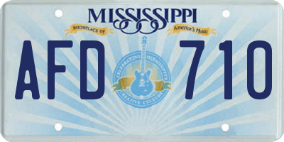 MS license plate AFD710