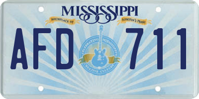 MS license plate AFD711