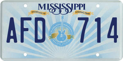 MS license plate AFD714