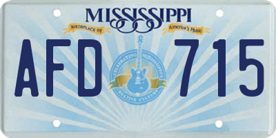 MS license plate AFD715