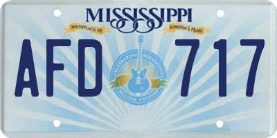 MS license plate AFD717