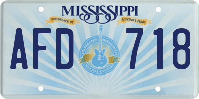 MS license plate AFD718