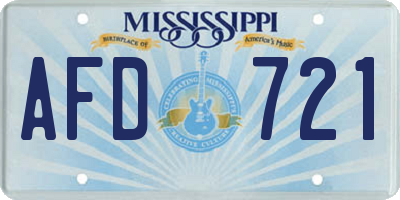 MS license plate AFD721