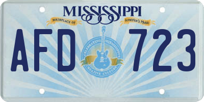 MS license plate AFD723
