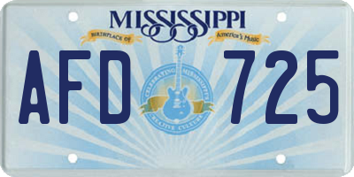 MS license plate AFD725