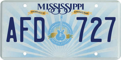 MS license plate AFD727