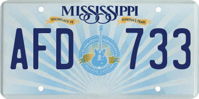 MS license plate AFD733