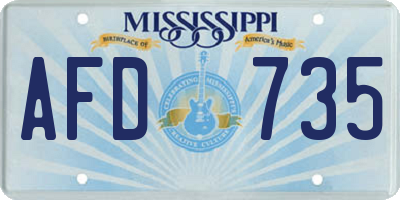 MS license plate AFD735