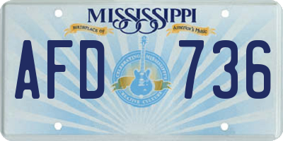 MS license plate AFD736