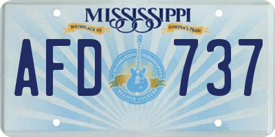 MS license plate AFD737