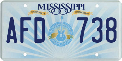 MS license plate AFD738