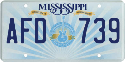 MS license plate AFD739