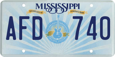 MS license plate AFD740