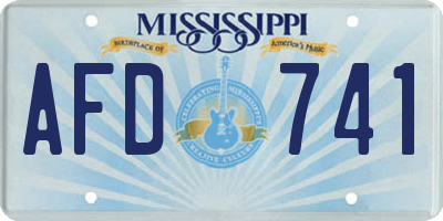 MS license plate AFD741
