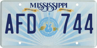 MS license plate AFD744