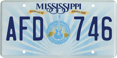 MS license plate AFD746