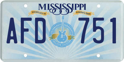 MS license plate AFD751