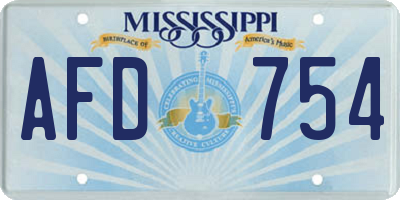 MS license plate AFD754