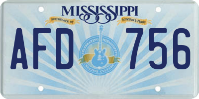 MS license plate AFD756