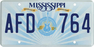 MS license plate AFD764
