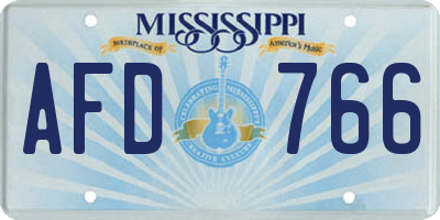 MS license plate AFD766