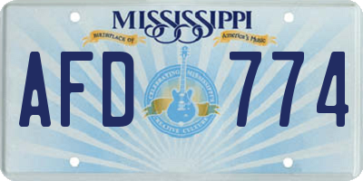 MS license plate AFD774