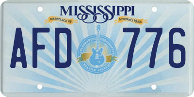 MS license plate AFD776