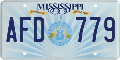 MS license plate AFD779