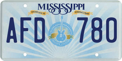 MS license plate AFD780