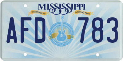 MS license plate AFD783