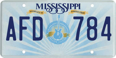 MS license plate AFD784