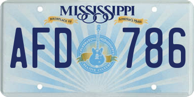 MS license plate AFD786