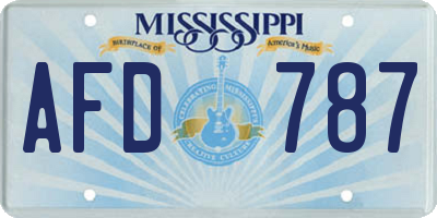 MS license plate AFD787