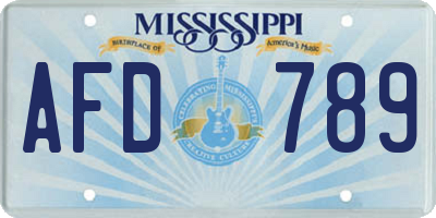 MS license plate AFD789