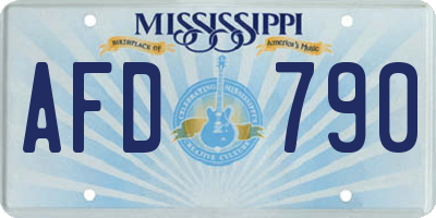 MS license plate AFD790