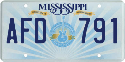 MS license plate AFD791
