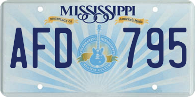 MS license plate AFD795