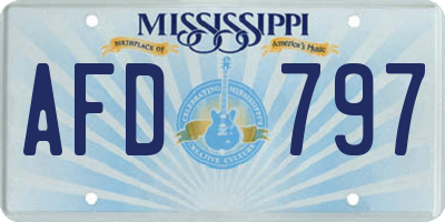 MS license plate AFD797